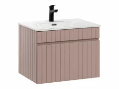 Petits-Meubles Conjunto mueble lavabo individual encastrado de 60 cm y columna Zelie do Rosa Best