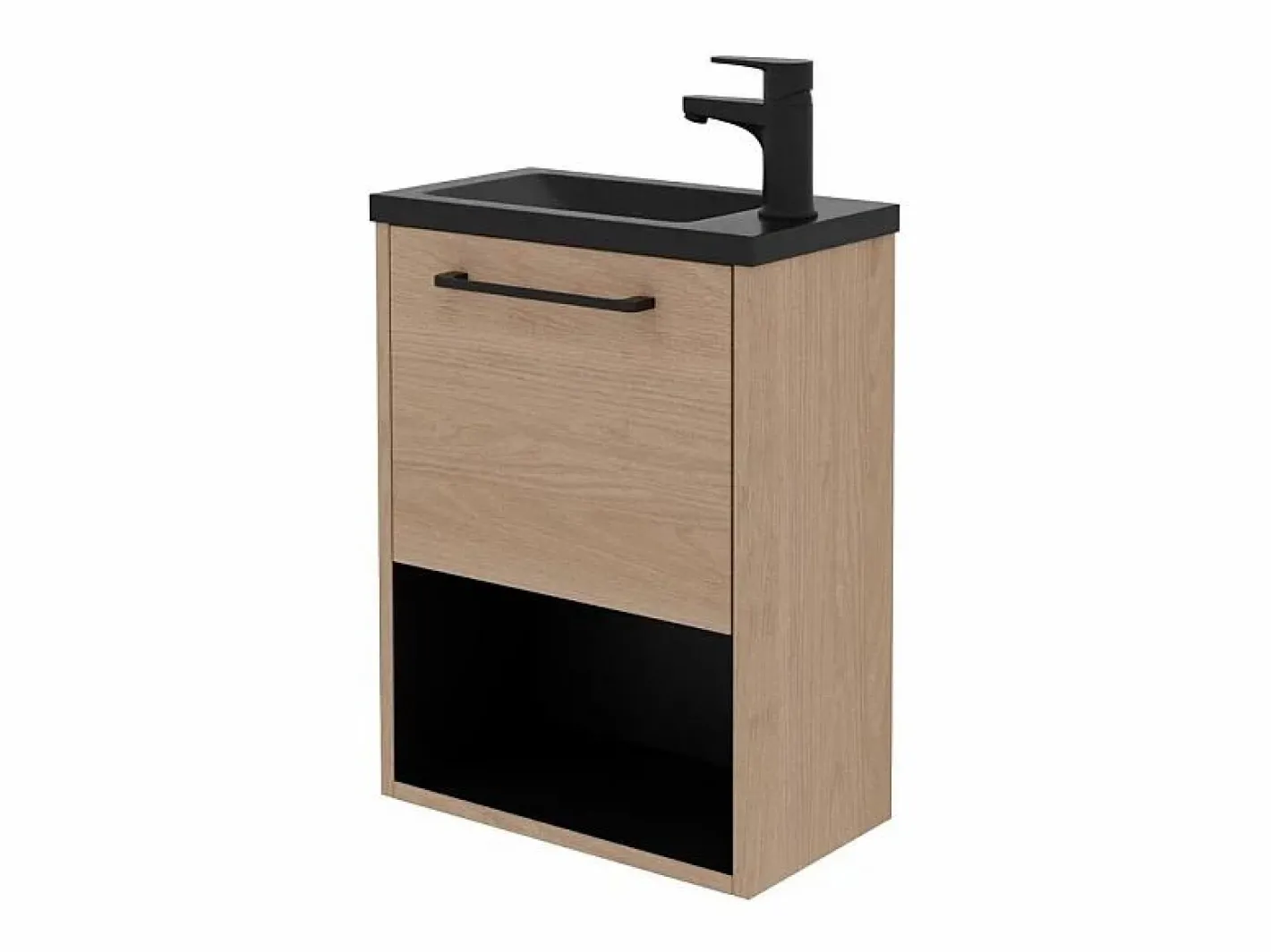 Conjunto mueble lavamanos + grifo NIKA Marru00f3n Clearance