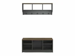 Vajilla|Vajilla|Conjunto muebles recibidor: banco zapatero y perchero de pared de madera Parson -
