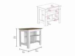 Conjunto Norfolk de Cocina, Isla de Cocina + Mueble de Pared para Cocina^TuHome Outlet