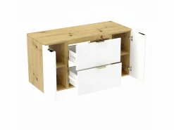 Conjunto De Baño|Conjunto para baño 120 cm Armario con encimera Columna Roble Artisan / Orio