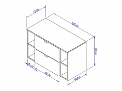 Conjunto para baño 100 cm Armario con encimera y estanterías Roble Artisan / Orio Blanco Best