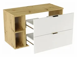 Conjunto para baño 100 cm Armario con encimera Estantería Columna Roble Artisan / Orio^ Outlet
