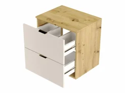 Conjunto para baño 80 cm Armario con encimera Estantería Columna Roble Artisan / Cachemira Orio^ Online