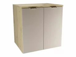 Mueble De Baño Simple|Conjunto para baño 60 cm Armario con encimera y lavabo 2 puertas Roble Artisan / Cachemira Orio