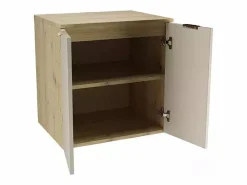 Mueble De Baño Simple|Conjunto para baño 60 cm Armario con encimera y lavabo 2 puertas Roble Artisan / Cachemira Orio