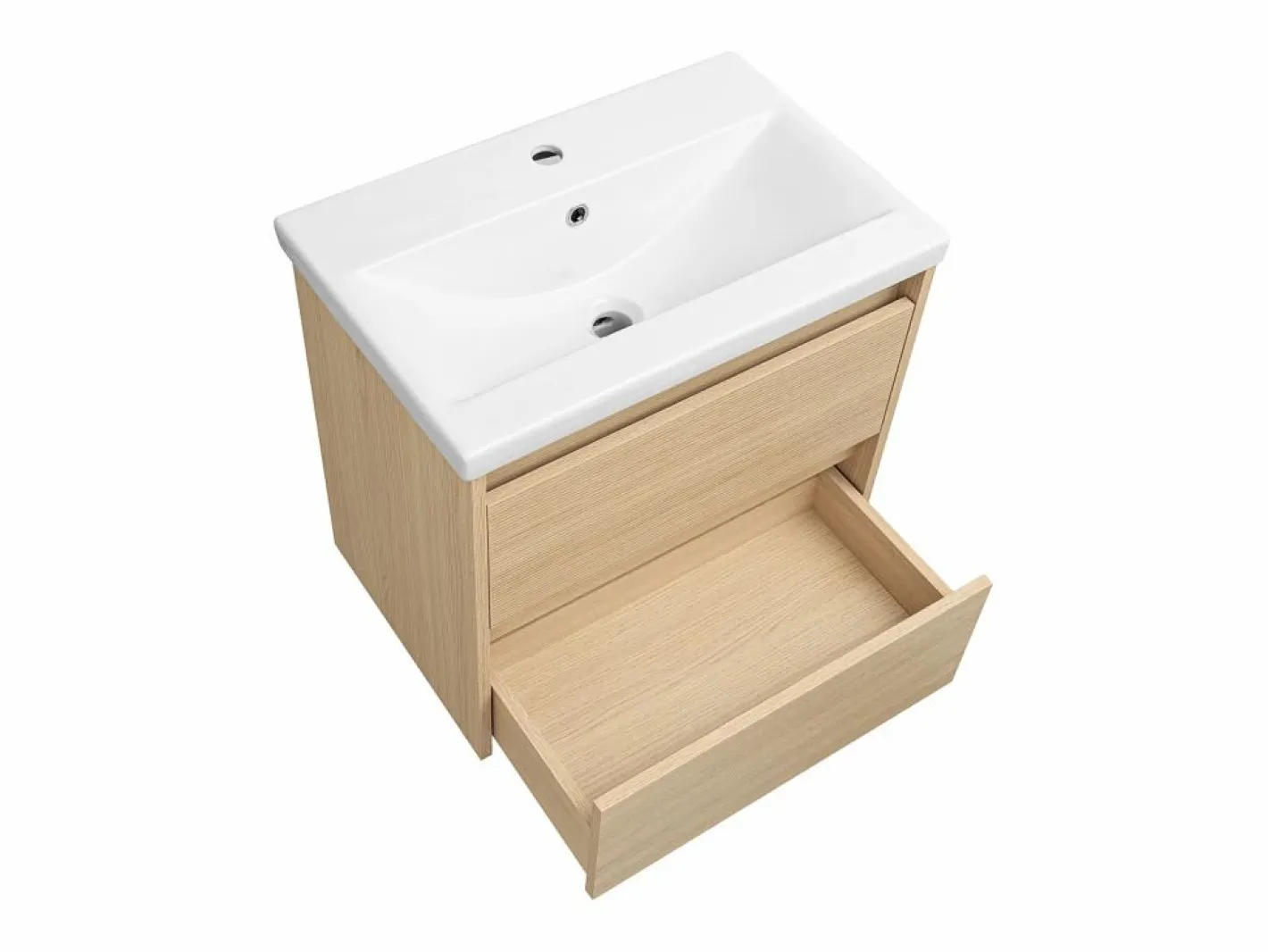 Conjunto De Baño|Conjunto para baño 60 cm Armario con lavabo Armario con espejo Frentes ranurados Aria
