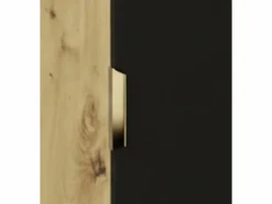 Conjunto para baño 60 cm Armario con encimera Columna Roble Artisan / Orio Negro