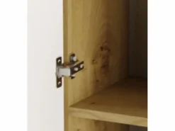 Conjunto para baño 60 cm Armario con encimera Columna Roble Artisan / Orio Negro