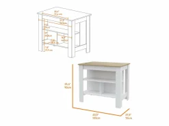 TuHome Conjunto Phoenix de Cocina, Isla de Cocina + Mueble de Cocina con fregadero Multicolor Outlet