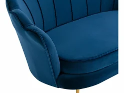 Conjunto sofá de 2 plazas y sillón de terciopelo azul noche DANDELION^Vente-unique New