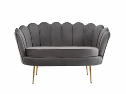 Vente-unique Conjunto sofá de 2 plazas y sillón de terciopelo antracita DANDELION Gris antracita Sale