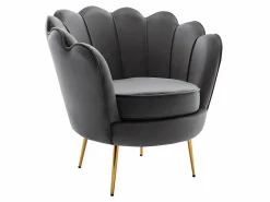 Vente-unique Conjunto sofá de 2 plazas y sillón de terciopelo antracita DANDELION Gris antracita Sale
