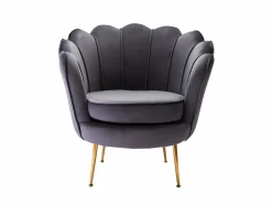 Vente-unique Conjunto sofá de 2 plazas y sillón de terciopelo antracita DANDELION Gris antracita Sale