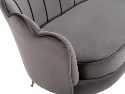 Vente-unique Conjunto sofá de 2 plazas y sillón de terciopelo antracita DANDELION Gris antracita Sale