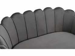 Vente-unique Conjunto sofá de 2 plazas y sillón de terciopelo antracita DANDELION Gris antracita Sale