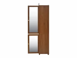 ModernLuxe Armario De Entrada|Conjunto vestidor de entrada - 115,5x38,5x194,5 cm - con espejo y tendedero abierto - 1 cajón y 2 puertas - MDF - Color nogal
