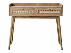 Calicosy Consola 2 cajones con frentes de ratán y patas de madera L100 cm - PALMO Color natural claro Online