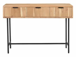 Vente-unique Consola|Consola 3 cajones de madera de acacia y metal negro - Natural claro - ALEVIA