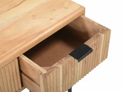 Vente-unique Consola|Consola 3 cajones de madera de acacia y metal negro - Natural claro - ALEVIA