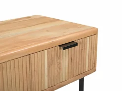Vente-unique Consola|Consola 3 cajones de madera de acacia y metal negro - Natural claro - ALEVIA