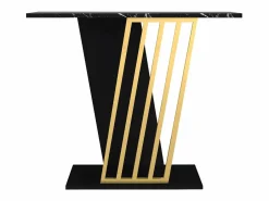 Vente-unique Consola|Consola - Color: Efecto mármol negro y dorado - ORSONA