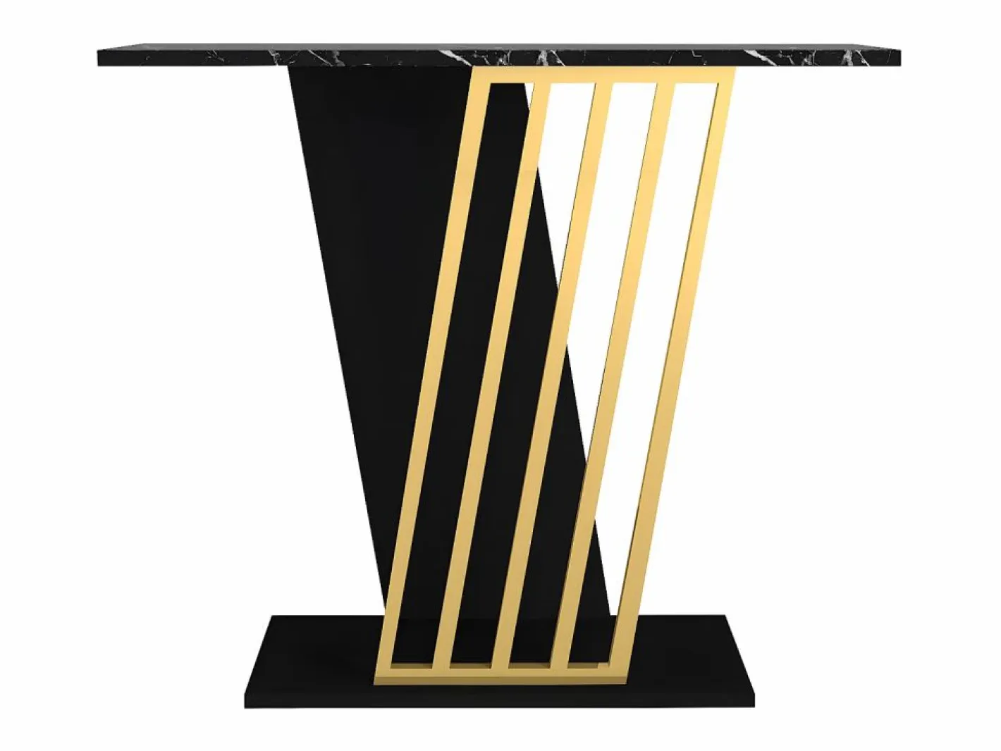 Vente-unique Consola|Consola - Color: Efecto mármol negro y dorado - ORSONA