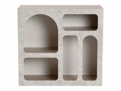 Vente-unique Consola con 5 compartimentos - Efecto mármol - LUELA Gris Outlet
