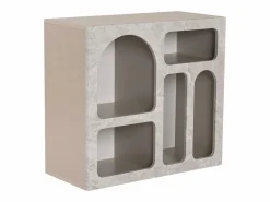 Vente-unique Consola con 5 compartimentos - Efecto mármol - LUELA Gris Outlet