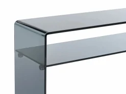 Vente-unique Consola con 1 estante en vidrio templado - Antracita - STILEOS Gris antracita Hot