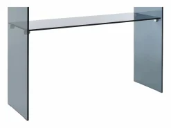 Vente-unique Consola con 1 estante en vidrio templado - Antracita - STILEOS Gris antracita Hot