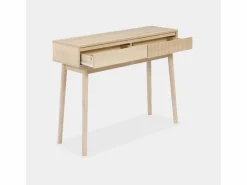 Sweeek Consola con efecto madera de 2 cajones, 100cm madera Marru00f3n Outlet