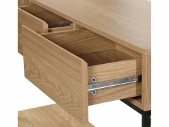 Calicosy Consola|Consola de 3 cajones con 1 estante inferior, decoración de madera y metal negro, L120 cm - TESSA