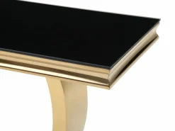 Vente-unique Consola de cristal templado y acero inoxidable - Oro y Negro - ROWAN de Pascal Morabito Negro / Dorado New