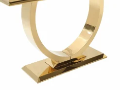 Vente-unique Consola de cristal templado y acero inoxidable - Oro y Negro - ROWAN de Pascal Morabito Negro / Dorado New