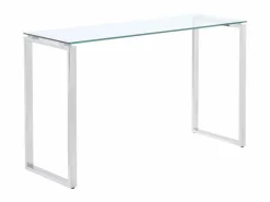 Vente-unique Consola|Consola de diseño FREYA en cristal templado y metal cromado