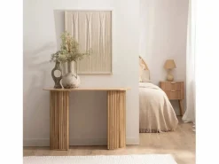Consola de Madera Natural 74 x 110- Trena Marru00f3n Outlet