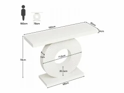 Tribesigns Consola de mesa, Mueble de entrada con base circular en forma, Mesa de entrada de 100 cm para la entrada del salón, el pasillo, 100 x 30 x 79 cm, Blanco Sale