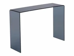 Consola de vidrio templado curvado y ahumado - Negro - ALONZO^Vente-unique Discount