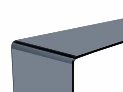 Consola de vidrio templado curvado y ahumado - Negro - ALONZO^Vente-unique Discount