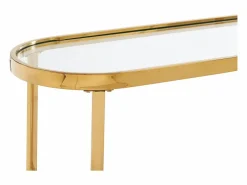 Consola de vidrio templado y acero inoxidable cromado - Transparente y dorado - JOLINY^Vente-unique Sale