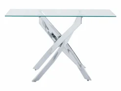 Consola de vidrio templado y metal cromado - Transparente - COSIMA^Vente-unique Sale