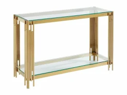 Consola en vidrio templado y acero inoxidable - Oro - NOMELANO^Vente-unique Clearance