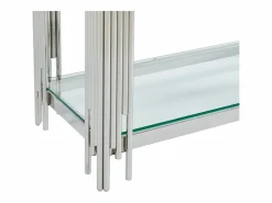 Consola en vidrio templado y acero inoxidable - Cromo - NOMELANO^Vente-unique Outlet