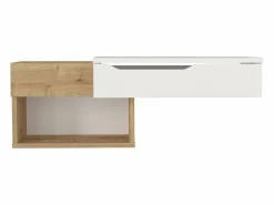 Consola flotante con 1 cajón y 2 estantes - Natural y blanco - DAREKA^Vente-unique Sale