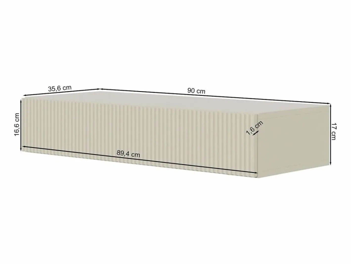 Consola flotante con cajón - Gris beige - 90 cm - VELDIO^SELSEY Discount
