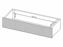 Consola flotante con cajón - Gris beige - 90 cm - VELDIO^SELSEY Discount