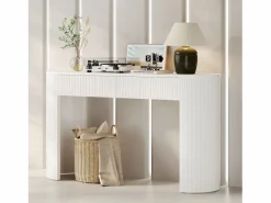 Consola mesa 120x33x76cm - con 2 cajones - Esquinas redondeadas - MDF -^ModernLuxe New