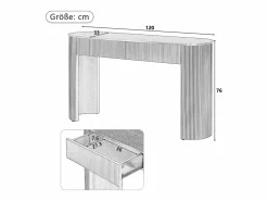Consola mesa 120x33x76cm - con 2 cajones - Esquinas redondeadas - MDF -^ModernLuxe New
