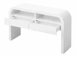 Consola mesa 120x35,5x76,5cm - con 2 cajones - Esquinas redondeadas - estantes abiertos - MDF -^ModernLuxe Hot